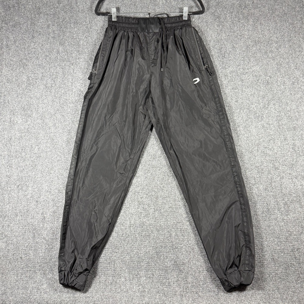 BOXRAW Men Medium Black Boxing Track Pants Joggers Windbreaker Athletic #3857